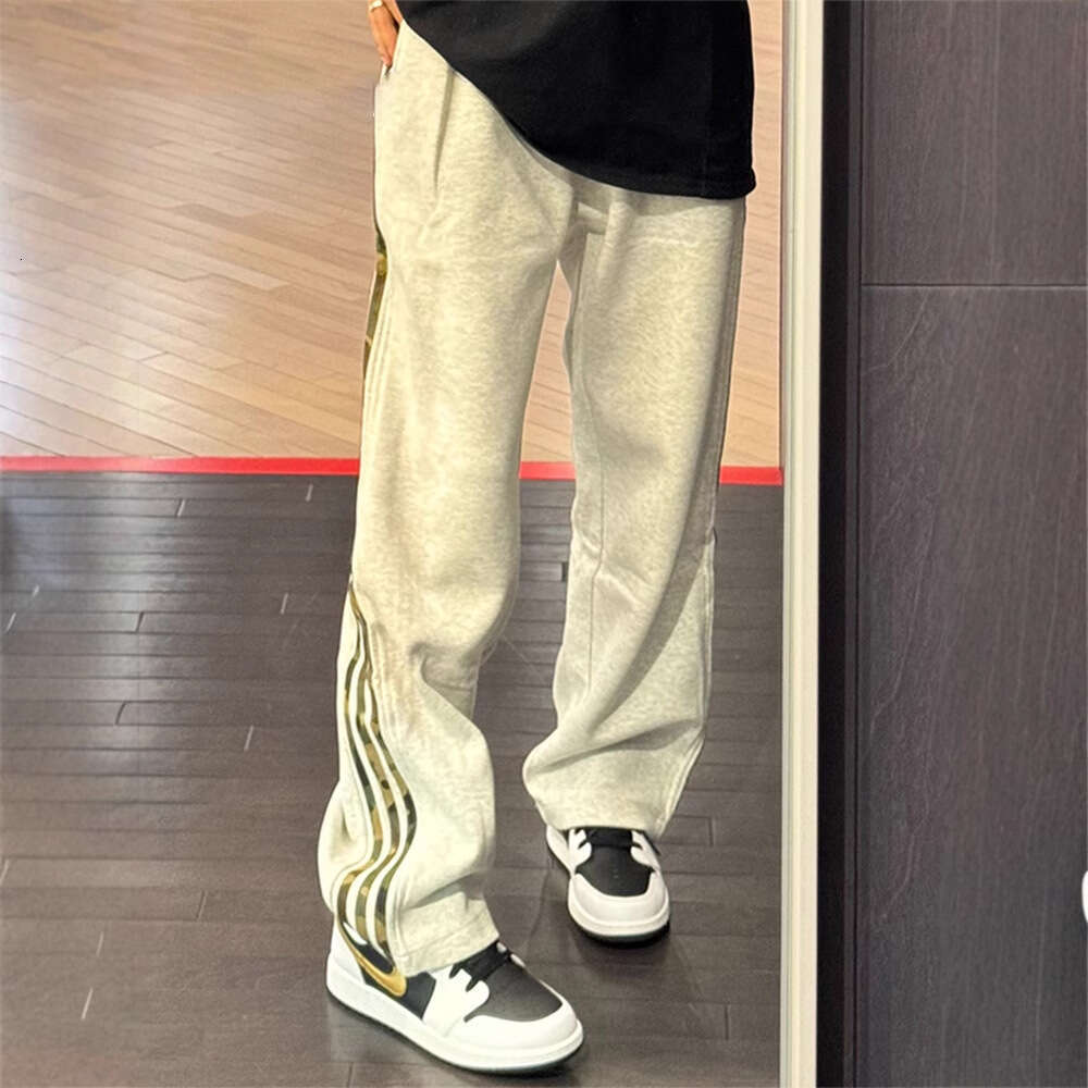 Coldstone white grey camouflage striped men's spring and autumn American style sanitary straight leg casual sports pants