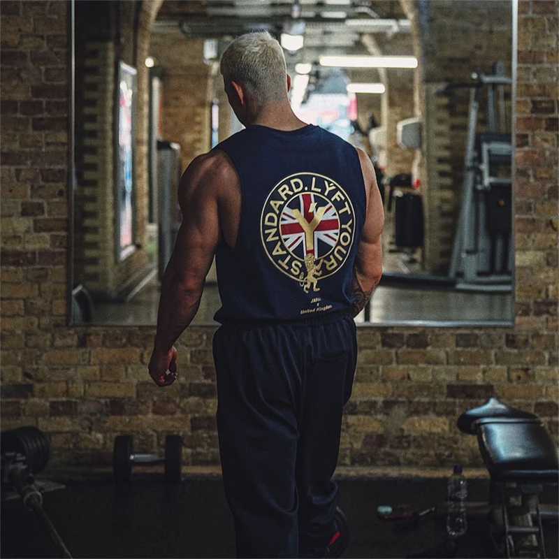 LYFT Men Summer Bodybuilding Tank Top Gym Fitness Training Cotton Sleeveless Shirt Male Casual Stringer Singlet Vest UndershirtT250318