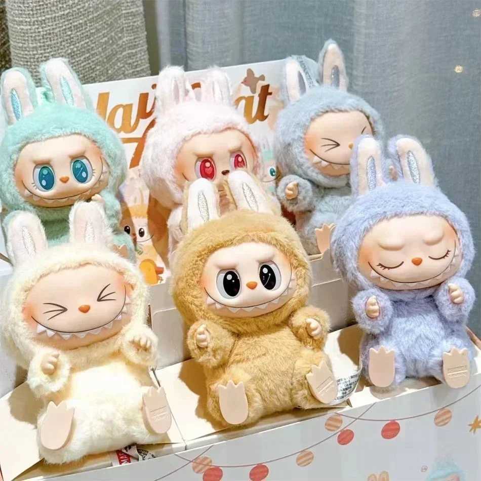 1 1 Quty Kawaii Monster Labubu Blind Box Series PVC Labubu Macaron Pendant Doll Monster Keychain Birthday Holiday GiftC250307