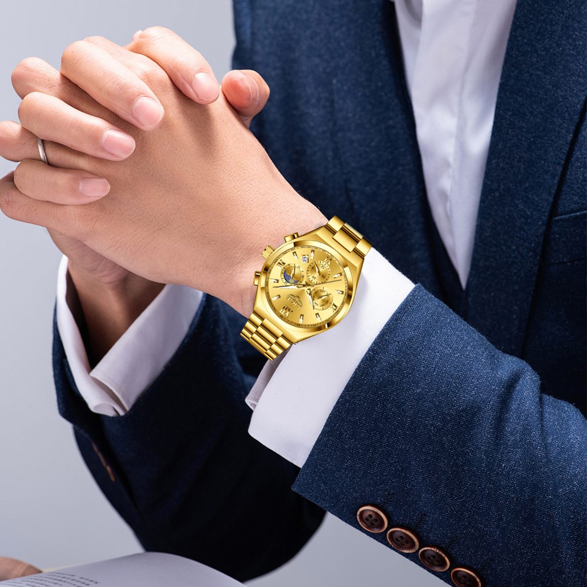 LIGE New Men's Multi functional Waterproof Calendar Quartz Watch Night Light Men's Business Master Watch Fashion Sports Chronograph