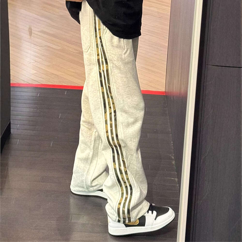 Coldstone white grey camouflage striped men's spring and autumn American style sanitary straight leg casual sports pants