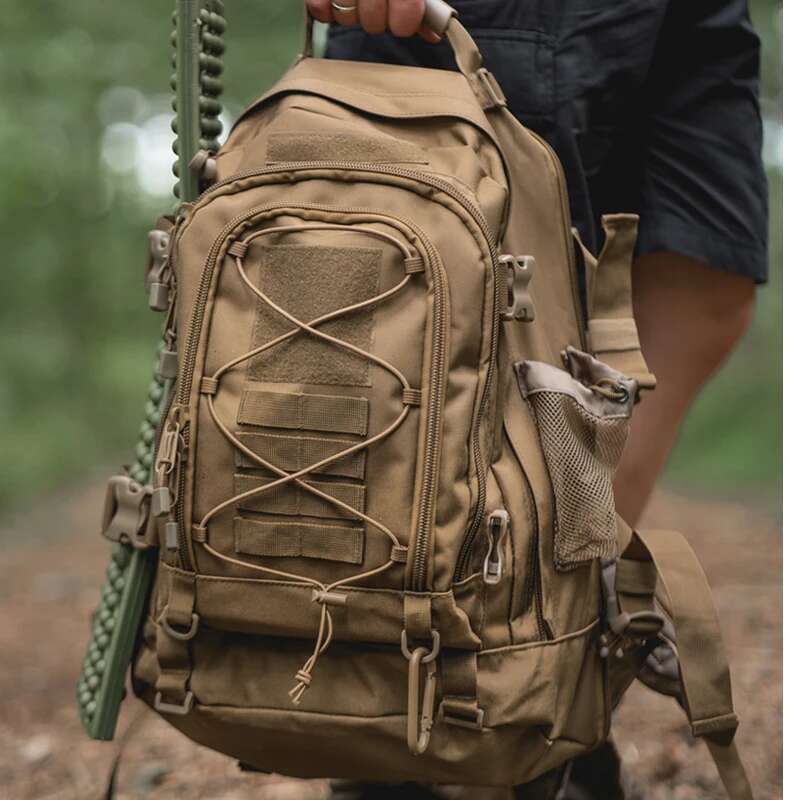 65L Tactical Backpack Men's Outdoor Hiking Bag Large Capacity Military Army Bags Travelg Camping Rucksack Heavy Duty Hiking Backpack Heavy Duty H