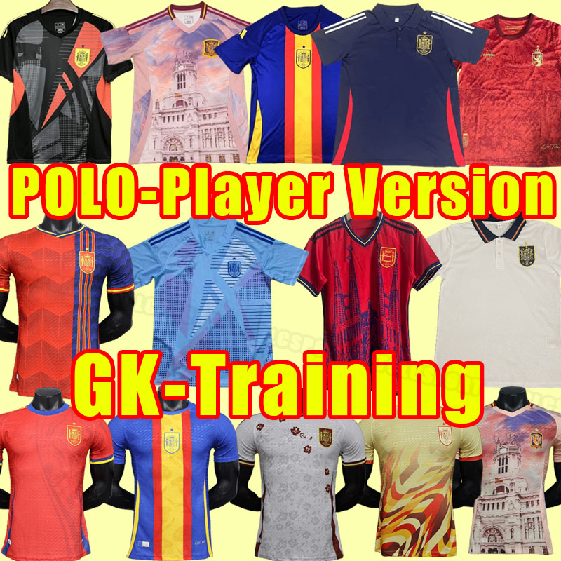2024 Spain PEDRI Soccer Jerseys FERRAN TORRES MORATA GAVI 2025 polo football shirt ANSU FATI KOKE AZPILICUETA 24/25 men training set player version adult Goalkeeper