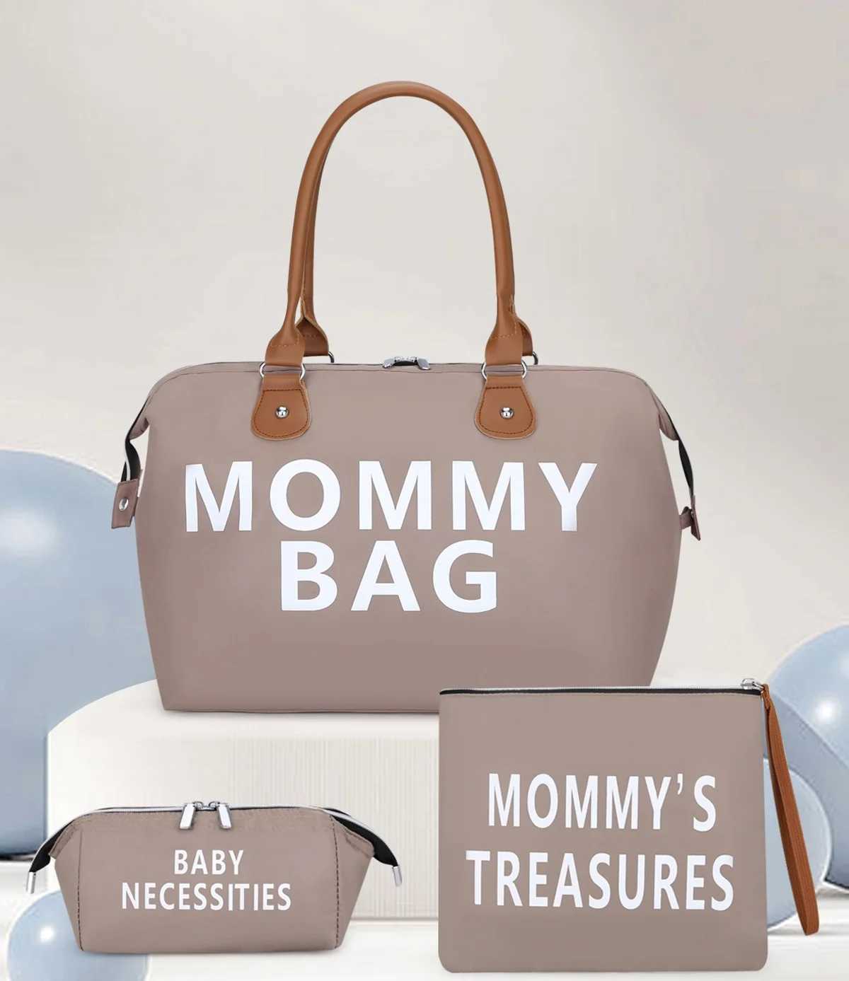 3pcs Baby Diaper Bag Set Maternity Shoulder Bag Handbag Nappy Storage Organizer Large Capacity Mom Hand Totes Mummy Stroller Bag W250307