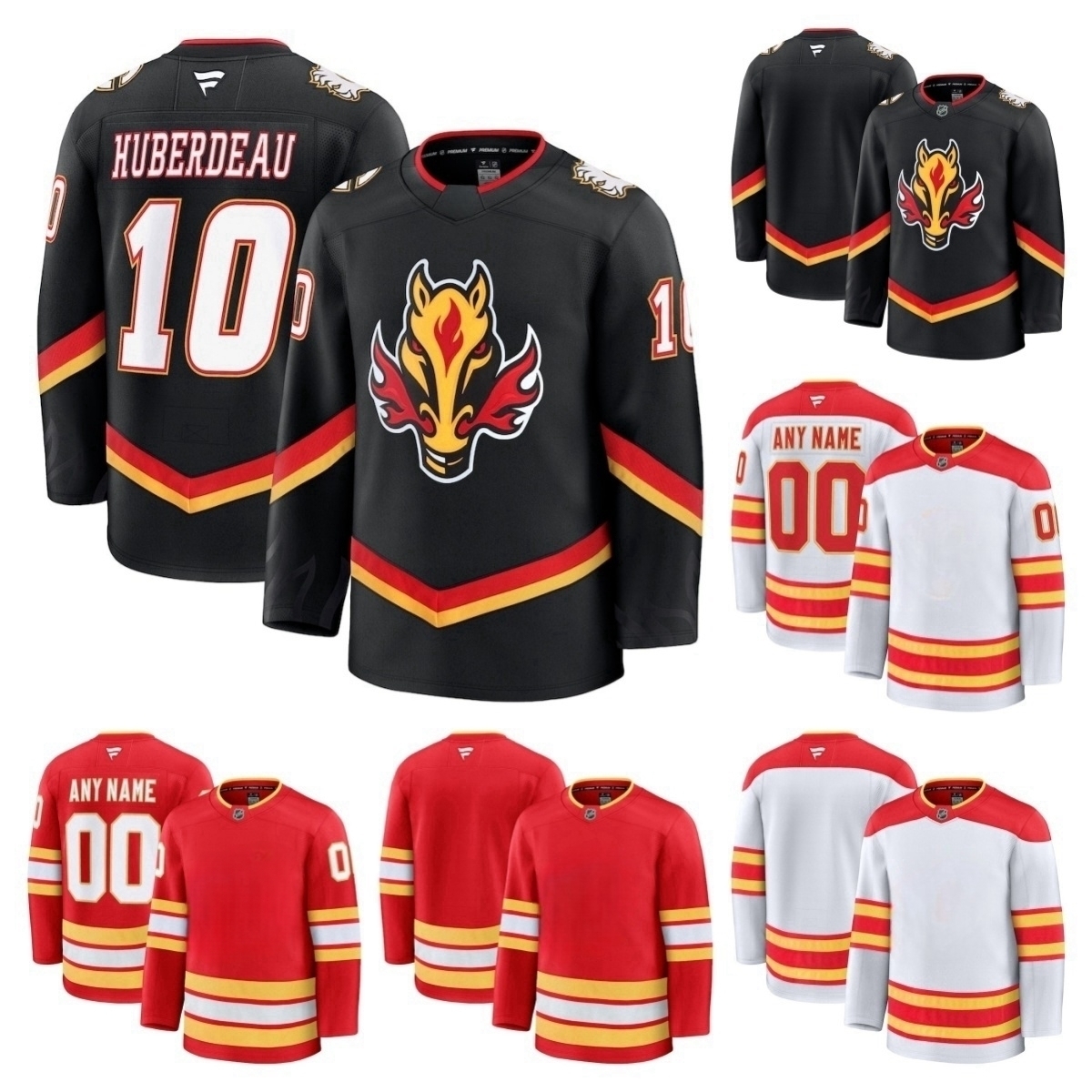 Nazem Kadri Calgary Flame Jersey Hockey Jonathan Huberdeau MacKenzie Weegar Matt Coronato Blake Coleman Mikael Backlund Yegor Sharangovich Connors Zary