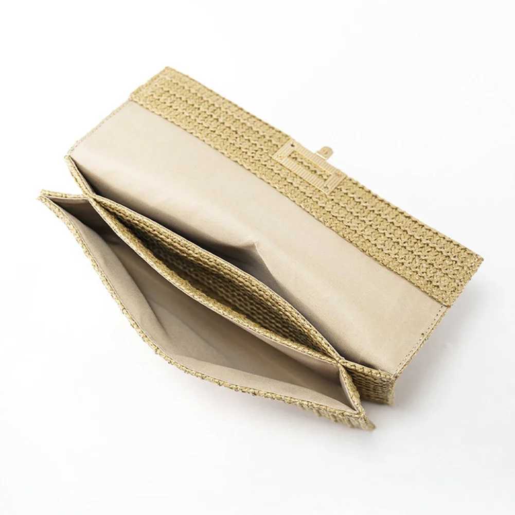 Women Straw Woven Handbag Versatile Crochet Tote Purse Fashion Elegant Clutch Bag For Women Summer Beach Bag Party Evening BagsC250307