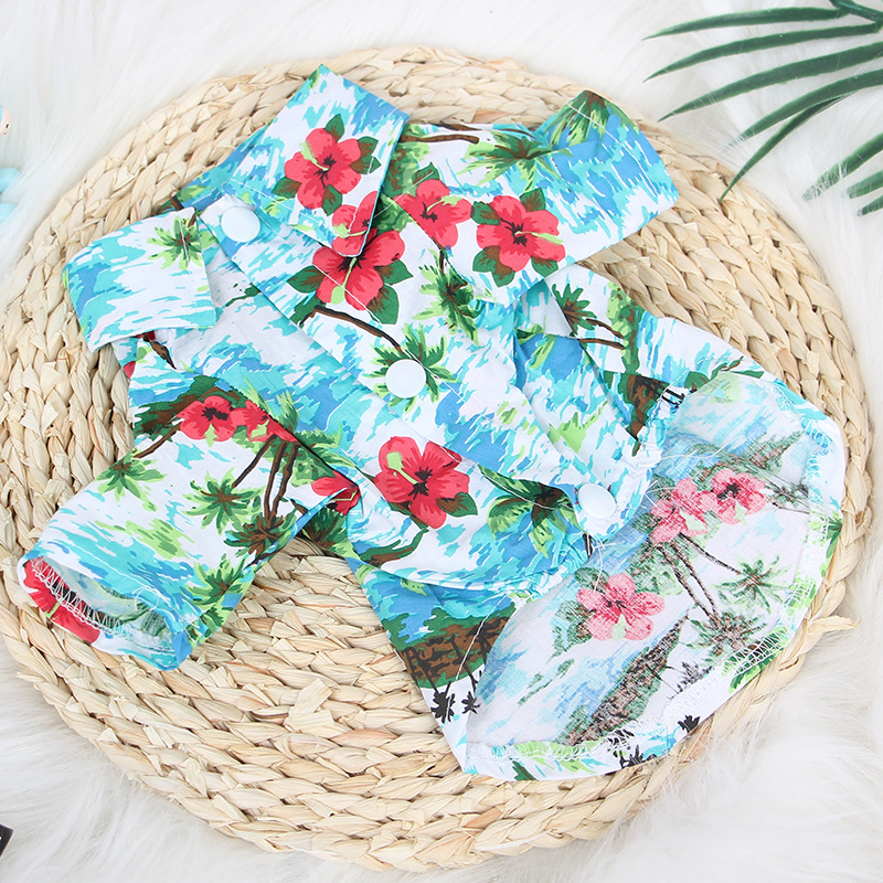 Hawaii Style Printed Dog Apparel Dogs Clothes Cat French Bulldog Teddy Pet Summer Tshirt Clothing Puppy Short Sleeve - view 7
