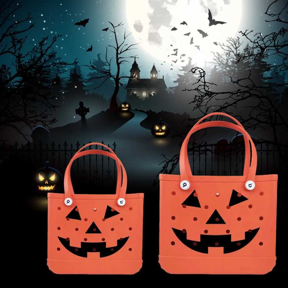 Halloween Pumpkin Bag Christmas Green Hair Monster Bag European and American Ladies Open Tote Bag EVA Beach Bag Z250307