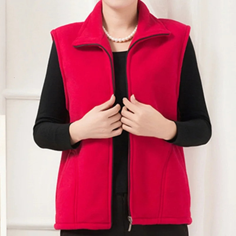 Polar Fleece Coat For Womens Vest Autumn Sleeveless Vests Women Jacket Fashion Zipper Casual Waistcoat Female 250227Z