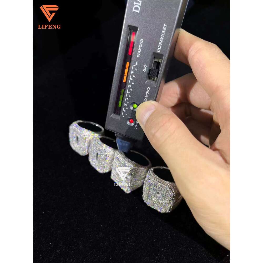 Jewelry Trendy Sterg Sier Iced Out VVS Moissanite Dia Engagement Custom HipHop Letter Ring for Men