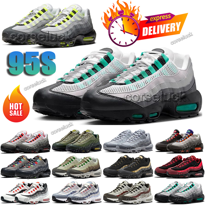 Designer Shoes 95s Men Women Sneakers 95 Running Shoes Ultra Black White Aegean Storm Sequoia Pink Beam Sketchers Hyper Turquoise Greedy 3 4.0 Neon Mens Trainers Shoes