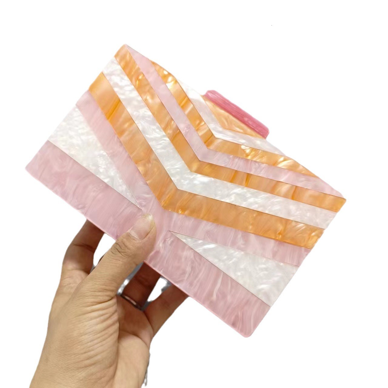 2022 Summer Dinner Zebra Pattern Trendy Acrylic Single Shoulder Chain Bag For Women Holiday Party Acrylic Clutch