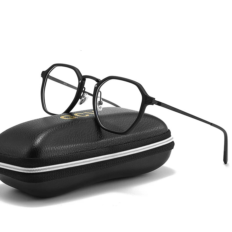 GCV unisex square minimalist fashionable acrylic metal eyeglass frame anti blue glasses 250303
