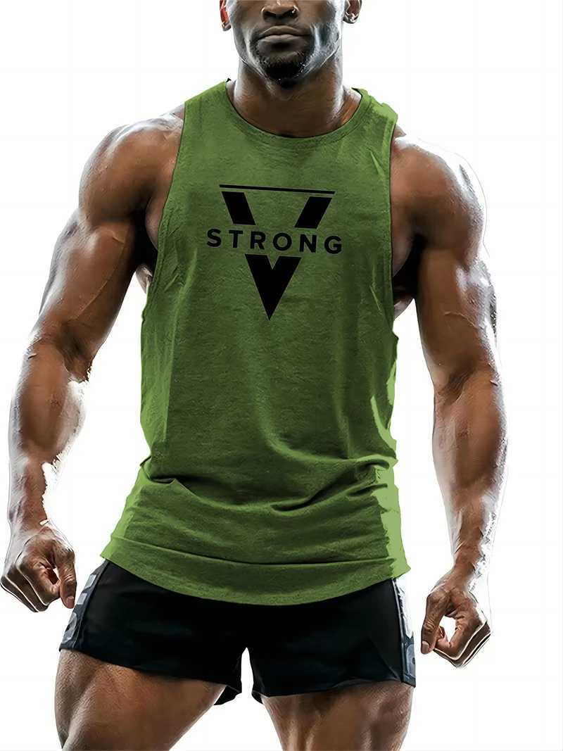 Simple Geometric Triangle Pattern Mens Tank Tops Fashion Gym T-shirt Man Summer Comfortable Breathable Sports Tees Fitness VestT250318