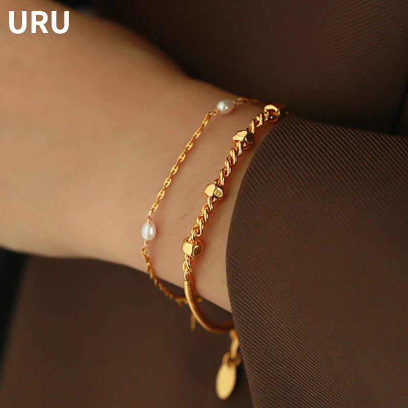 Fashion Jewelry Elegant Temperature Metal Chain Bracelet Womens Party Gift Simple Accessories Trend 250303