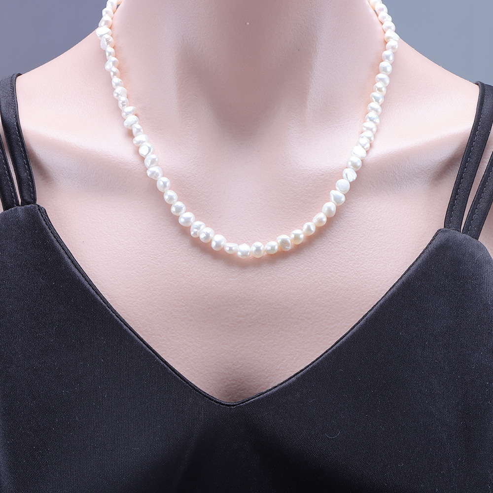 Irregular white pearl temperament elegant luxury versatile fashion classic trend atmospheric jewelry