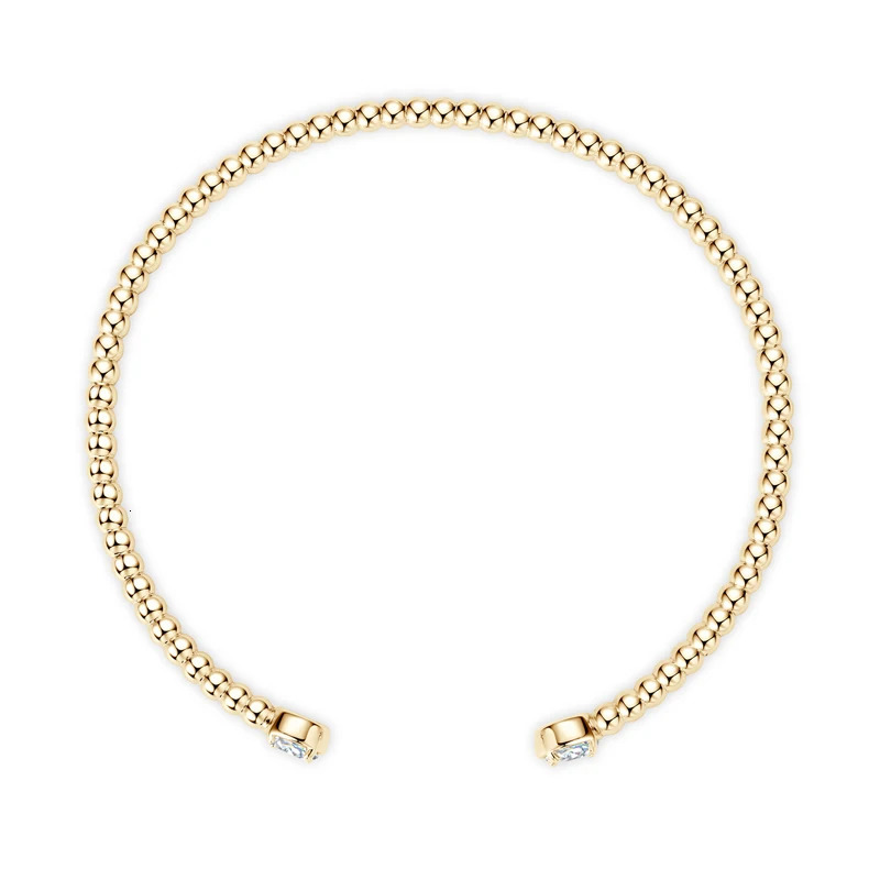 Anziw Solid Bracelet 925 Silver 5mm 1ctw. D-color border circular silica stone bracelet for women open bracelet cuff gift GRA jewelry 250303