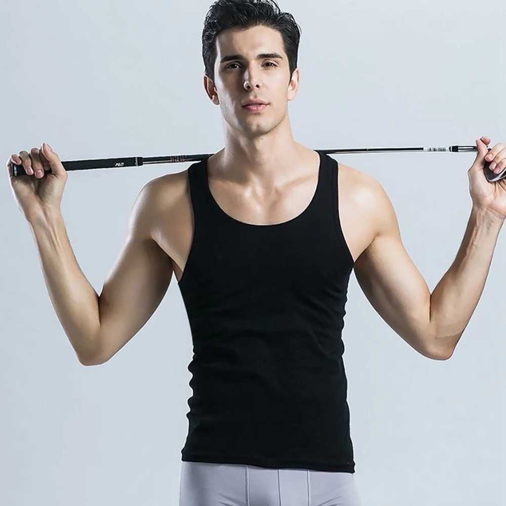Summer New Tops Men Clothing Tank Tops Black White Gray Singlets Sleeveless Fitness Male Vest Casual Bodybuilding Vest B01403T250318