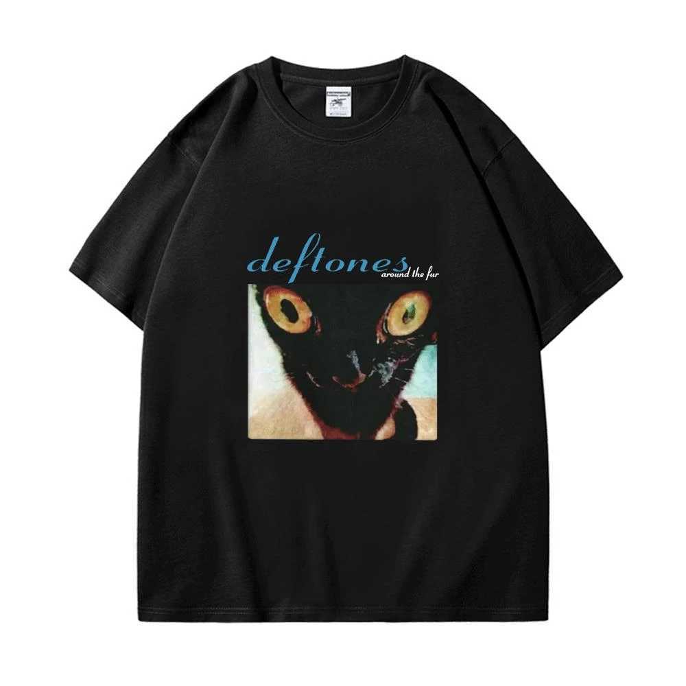 Men's T-Shirts 2025 Deftones Cotton Singer Band T-shirt Mens Hip Hop Rock T-shirt Fashion Short Sleeve T-shirt Summer Extra Large T-shirt Top z25