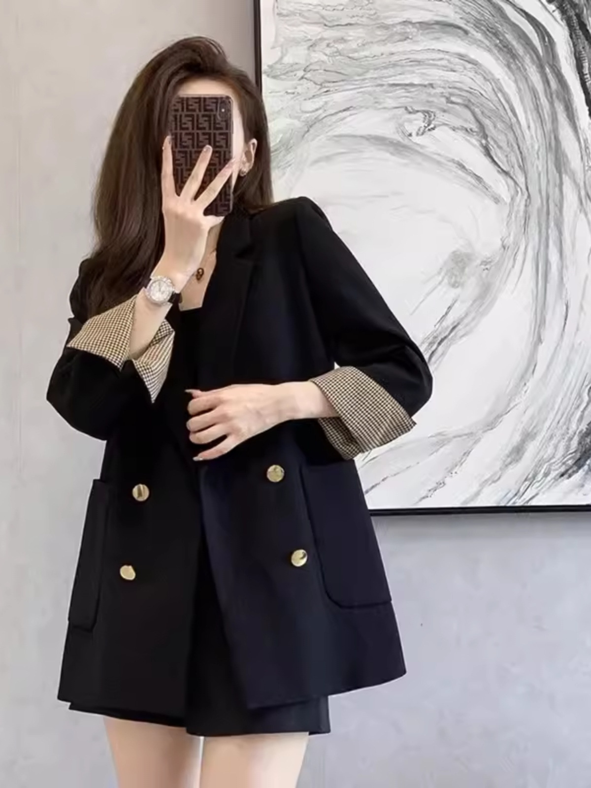 L36Black small suit jacket for women 2024 spring and autumn new style temperament