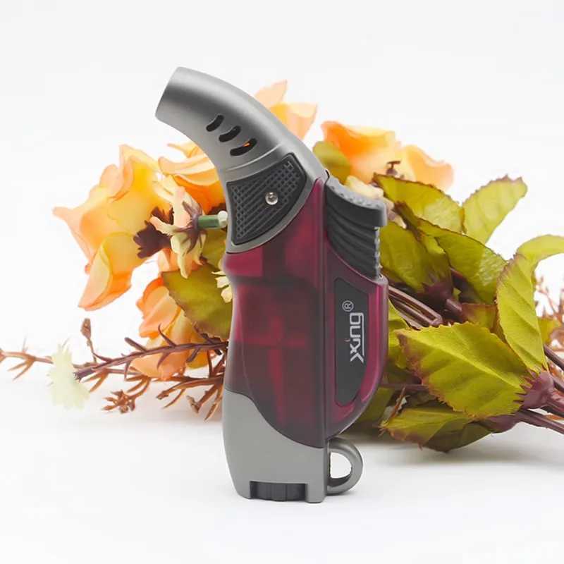 Windproof Lighter Personty High Temperature Small Welding Torch Blue Flame Spray Gun Direct Flush Cigarette LighterC250307