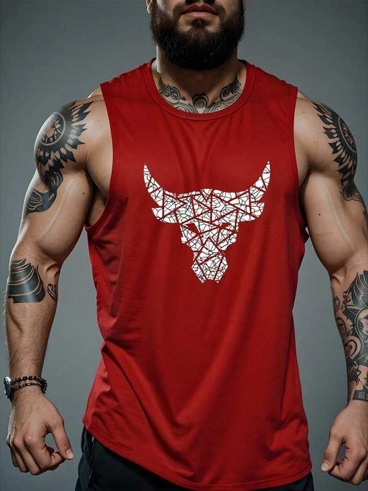 Funny Print Mens Tank Top Summer Daily Casual Man Sleeveless Shirt Quick Dry Breathable Gym T-shirt Fashion Loose Fitness VestT250318