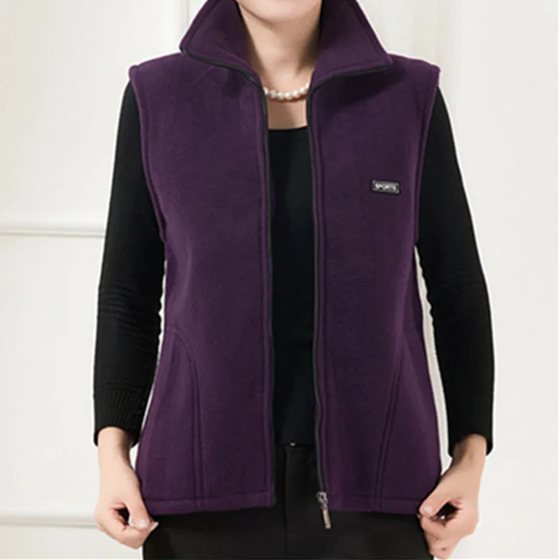 Polar Fleece Coat For Womens Vest Autumn Sleeveless Vests Women Jacket Fashion Zipper Casual Waistcoat Female 250227Z