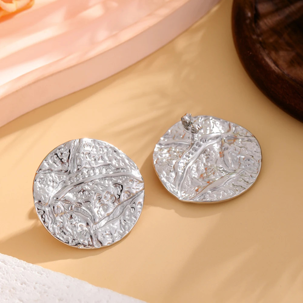 large disc womens fashion thick section waterproof earrings trend high-grade stainless steel jewelry party gifts 250303