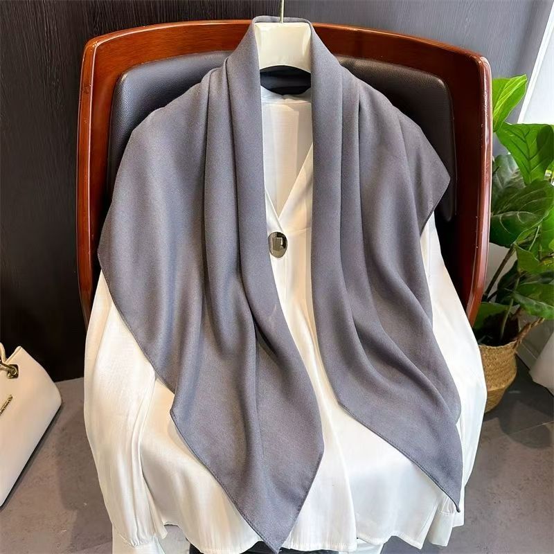 T243 new pure color cotton and linen silk scarf decoration versatile scarf shawl headband