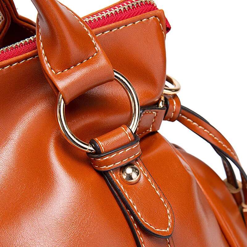Vintage Pillow Design PU Leather Boston Handbag For Women Casual Large Capacity Shoulder Crossbody Bags Fashion Shopper Totes
