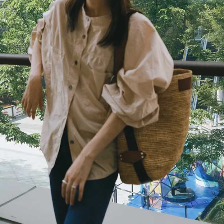 Forest Woven Bag, Women's Fashionable Grass Woven Crossbody Bag, Large Capacity Beach Vacation Beach Bag 250315