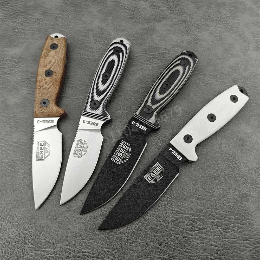NEW ESEE -3/4 Fixed Blade Knife 9Cr18Mov Blade G10+Hp Hand Outdoor EDC Survival Cam Hiking Hunting Tools GiftXJ250307