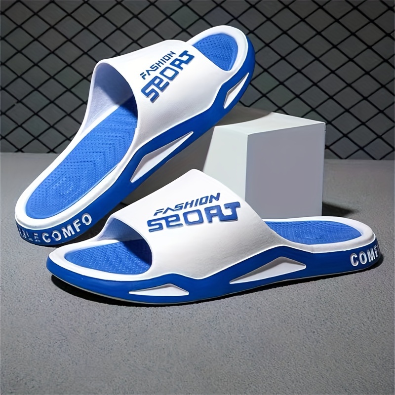 Men's stylish comfortable open toe PVC breathable non-slip indoor and outdoor beach fiess slippers, suitable for all seasons zhanyishengli