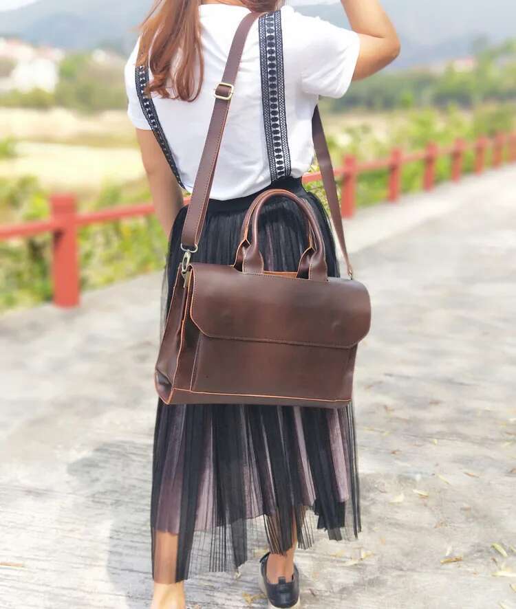 New Women Handbags Ladies Business A4 File Briefcase 14 Inch Laptop Female Leather Shoulder Messenger Bag Travel Bags