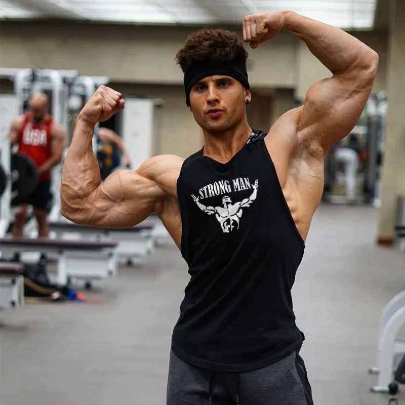 Sleeveless Sweatshirt Fitness Clothing Vests Muscular Man Singlet Men Gym Shirt Mens Clothes Top for Fitness Stringer Vest TopsT250318