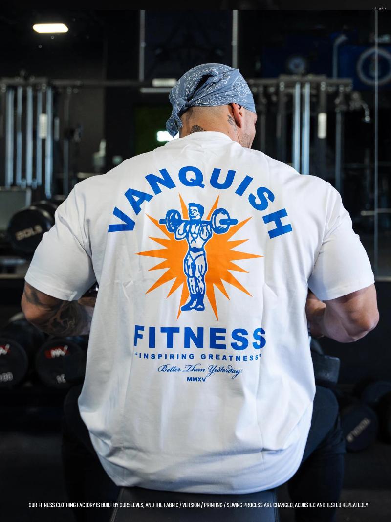 Mens T Shirts Bodybuilding Simple Printed Summer Short Sleeve T-shirt Cotton Casual Oversize Sports Running Tshirts Tops