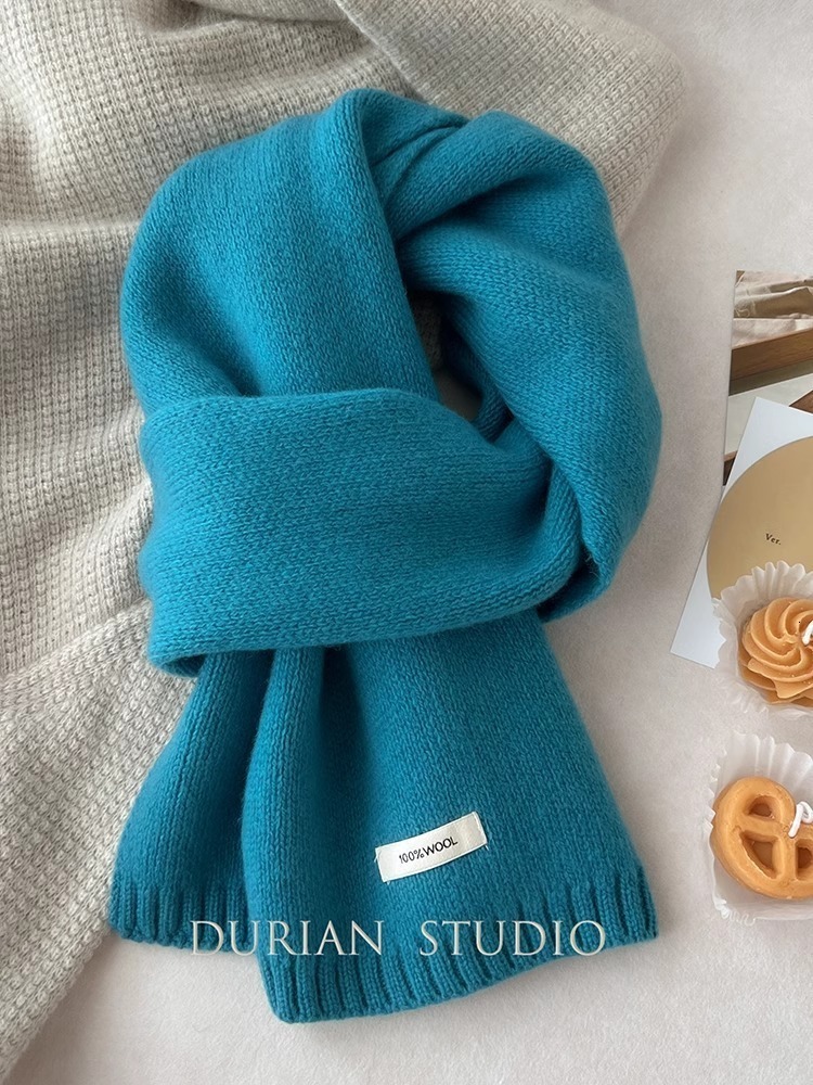 cashmere scarf new solid color versatile mens and womens winter warm knitted scarf241007