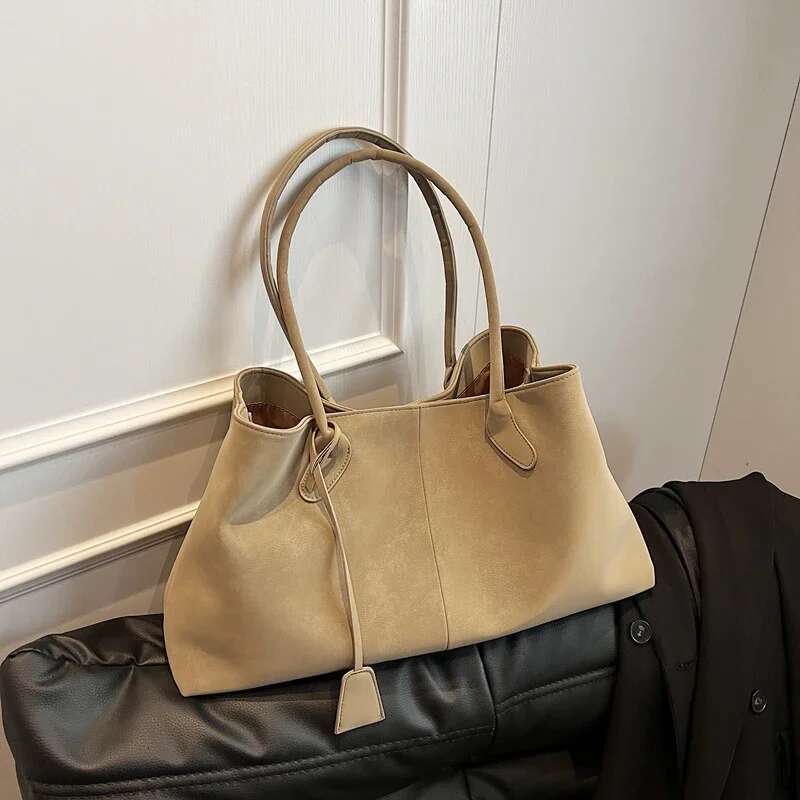 Faux Suede Solid Color High Quality Fashionable Versatile Handbag 2025 Women's Product Hot Selg Large Capacity Shoulder Bag