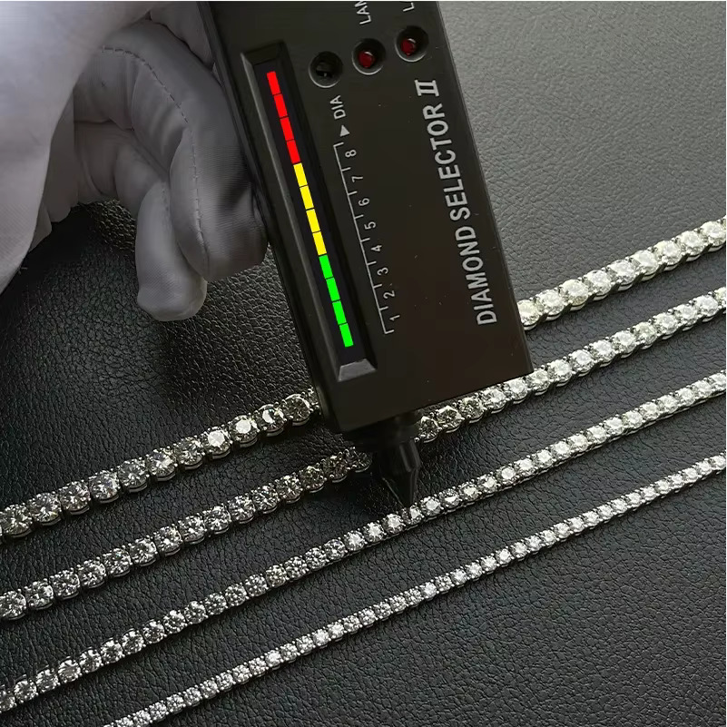 Elegant 3mm Moissanite Tennis Chain VVS Clarity Gold Plated 925 Silver Hypoallergenic Luxury Gift Moissanite Tennis Chain