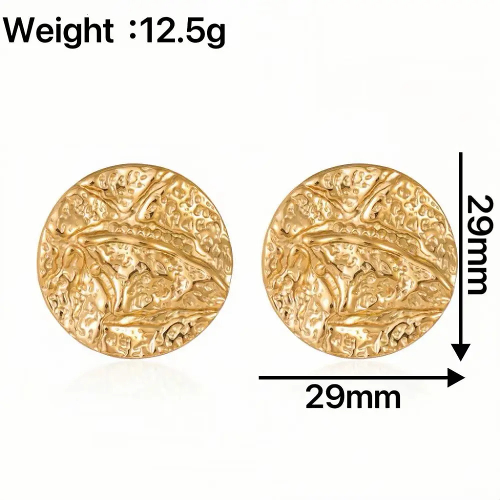 large disc womens fashion thick section waterproof earrings trend high-grade stainless steel jewelry party gifts 250303