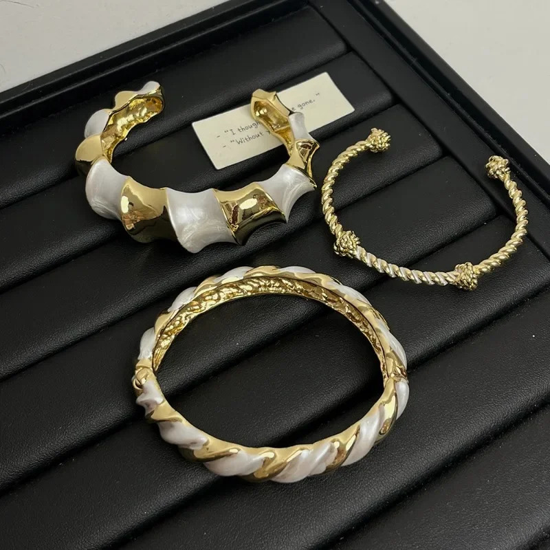 Fashion Jewelry Pretty Two Color Tone Metal Irregular Bracelets For Girl Women Party Gift Fine Accessories Drop 250303