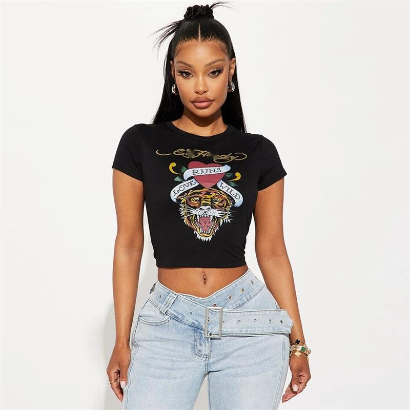 Spring And Summer Designer Womens T-shirts New Crop Tops And Long T-shirt Print Round Neck Tee Shirt Fashion Clothing
