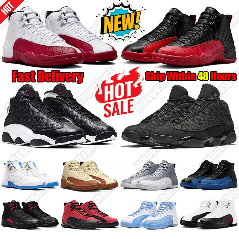 Designer flu game 12s 12 Basketball Shoes for 13 13s Men Women Low Triple Black Ivory chaussure Womens Outdoor Sports Shoe Mens Trainers Sneakers