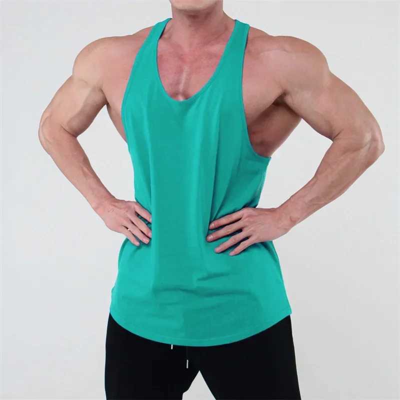 Running Tank Top Men Summer Sports Gyms Vest Cotton Training Tank Top Workout Undershirt Man Fitness Pure Color Sleeveless TopsT250318