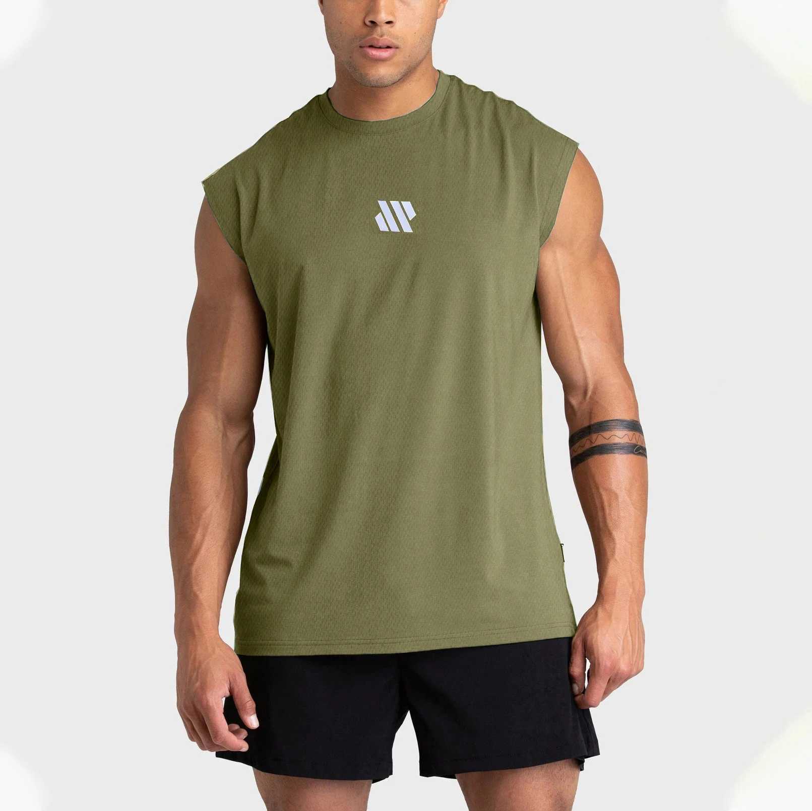 tank top for men summer 100% polyester tank top men quick drying t shirt vest sleeveless gym clothing men breathable for sleevelT250318