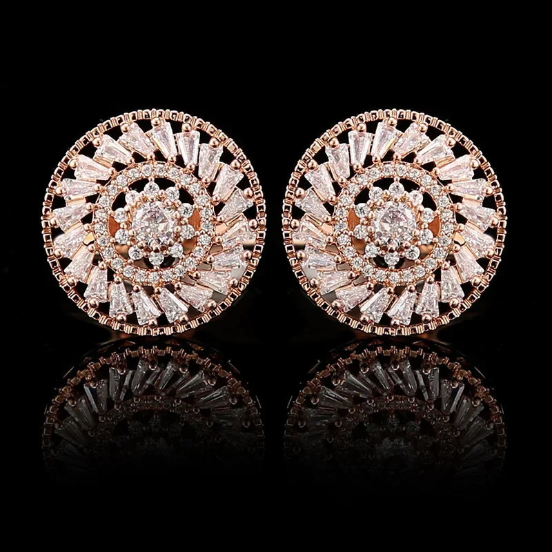 French Cufflinks Mens Wedding Windmill Zircon Rhinestones Cuff Links High-end Business Banquet Suit Shirts Accessories 250227