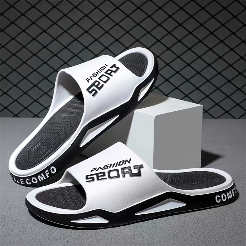 Men's stylish comfortable open toe PVC breathable non-slip indoor and outdoor beach fiess slippers, suitable for all seasons zhanyishengli