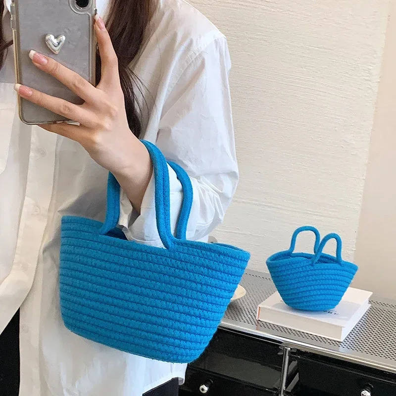 Autumn Womens Bag 2023 High Quality Straw Capacity Solid Color Selling Beach Holiday Shopping Handbag 250227