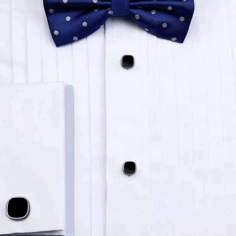 HAWSON Cufflinks and Studs for MenFashion Black Stone Cufflinks and tuxedo shirt Studs Set-Party for men Accessories Gift 250227