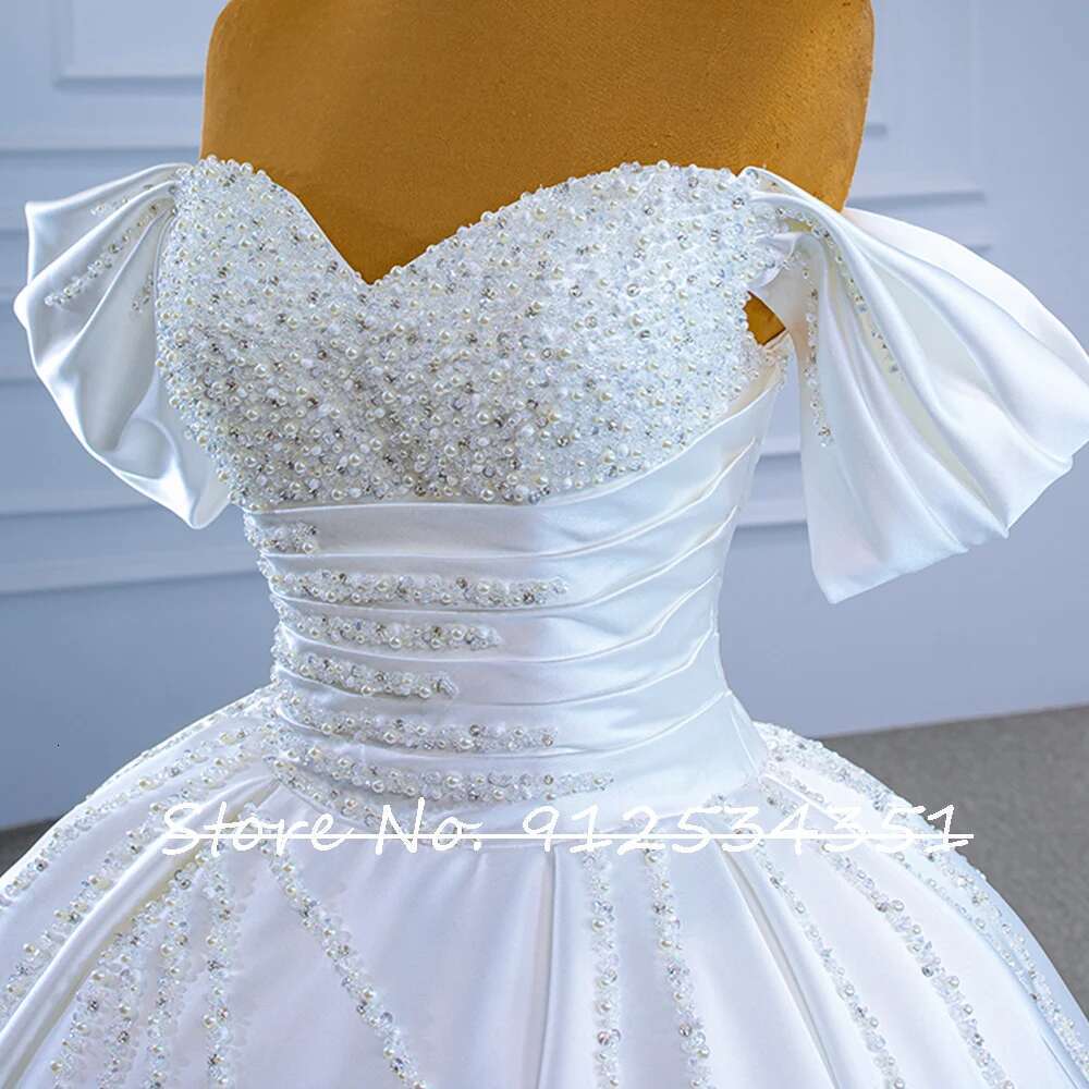 Satin Ball Gown for the Bride, Pleated Wedding Dresses, Bodysuit De o, Trouwjurk Backless, do
